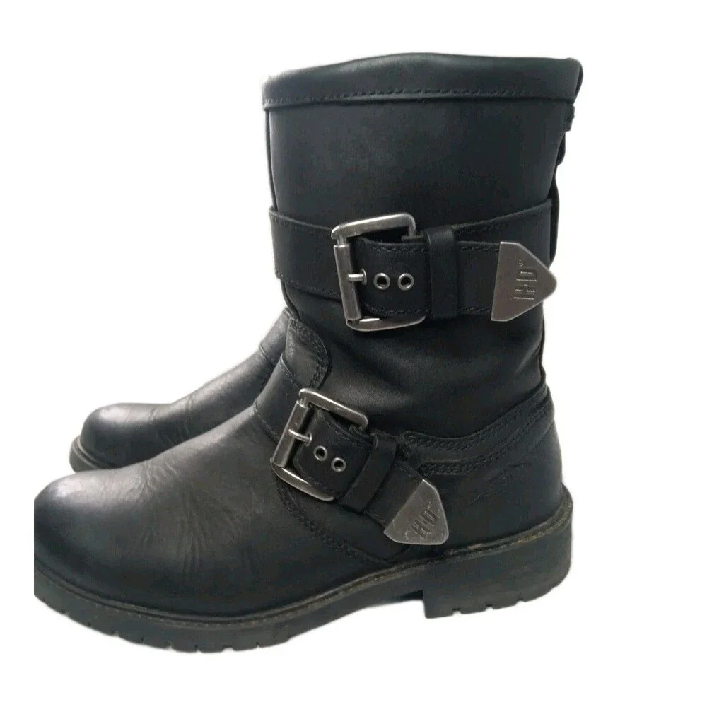 Harley-Davidson Wilder Black Leather Boots Men's Size 8.5 D93279 Retail $199
